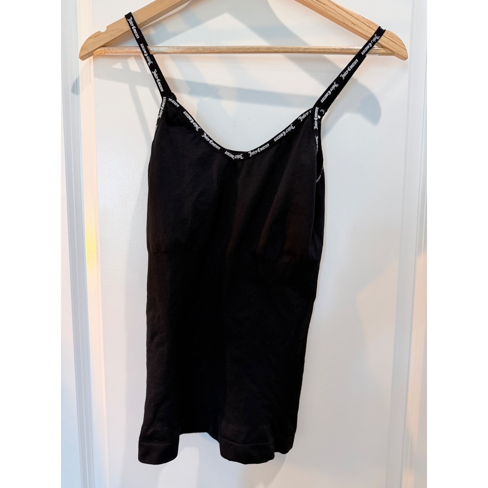Juicy Couture Intimates Black Logo Strap Camisole Tank Top Large 4094-50
